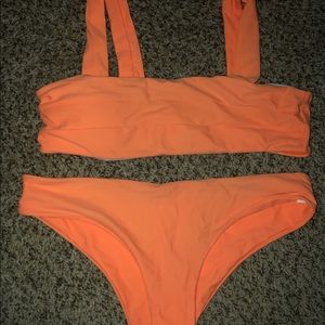 Bright orange bikini